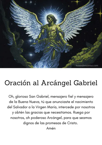 oracion al arcangel gabriel texto e imagen 