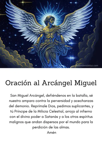 oracion al arcangel miguel imagen y texto