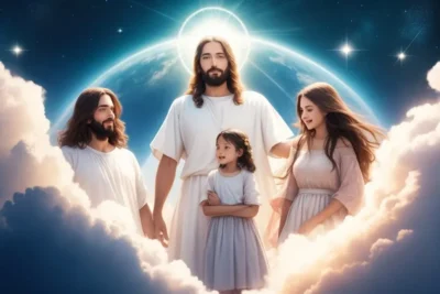 imagen de jesus y una familia cristiana